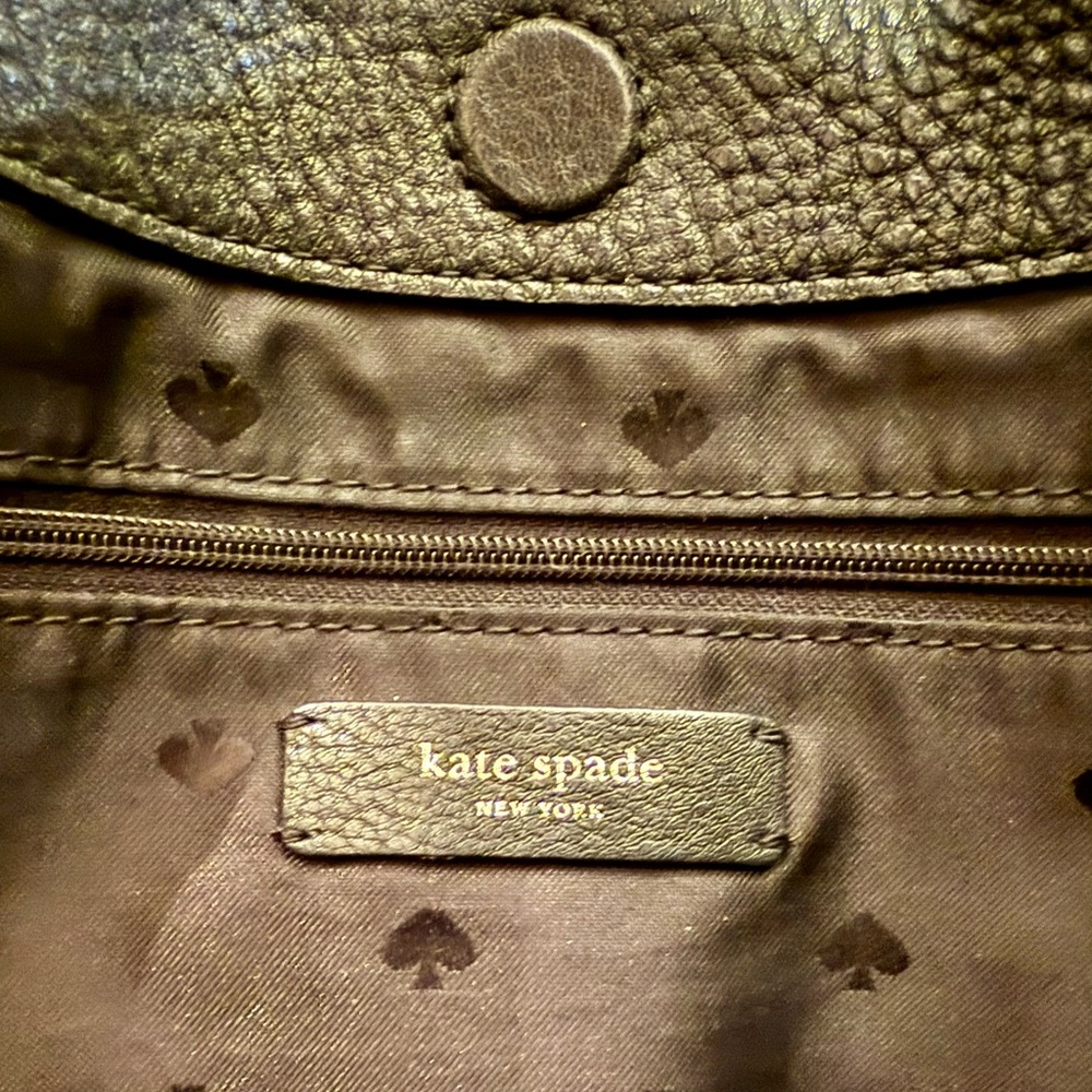 Kate Spade Black Pebbled Leather Shoulder bag with Gold Accents - Picture 6 of 8